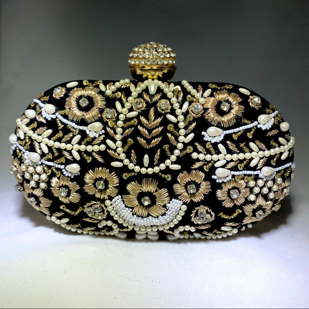 Black and Gold Bridal/Wedding Clutch